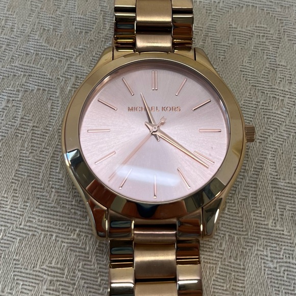 Michael Kors Slim Runway Rose Gold Watch MK3197 Stainless Steel Bracelet - Picture 9 of 9